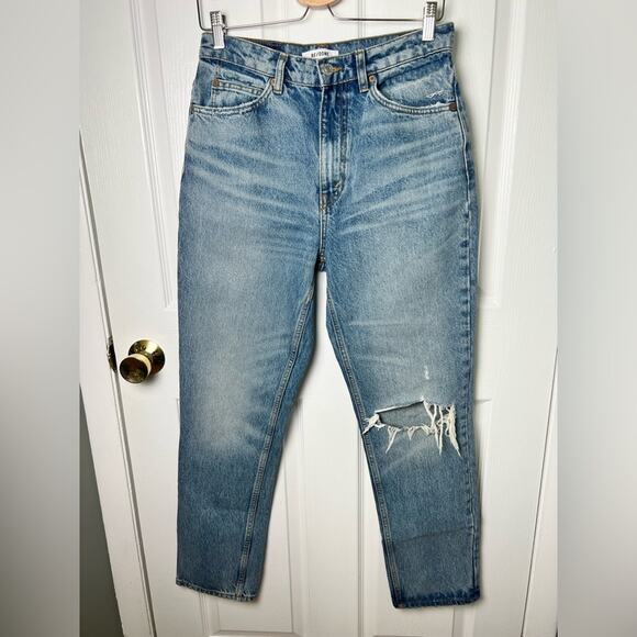 Re/done Revolve Womens Distressed Knee High Wst Originals 70s Straight Leg Sz 28 - Picture 2 of 13